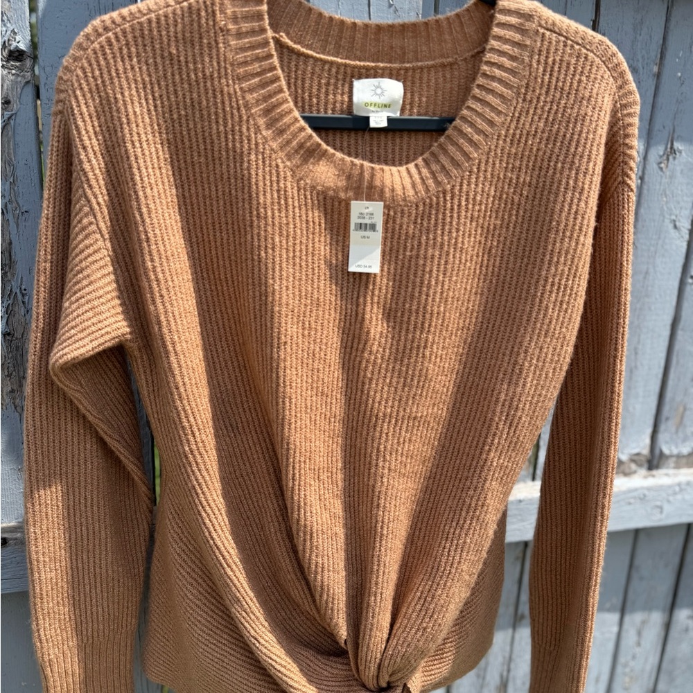 NEW OFFLINE by Aerie American Eagle Women’s Medium Sweater Tan Retail $54.95